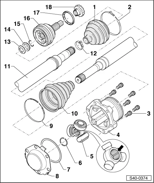 Skoda Service and Repair Manuals > Fabia Mk2 > Chassis Front suspension, drive shafts
