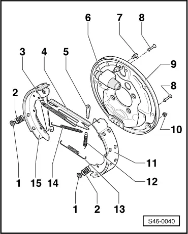 Skoda Workshop Manuals Octavia Mk1 Chassis Brake Brake Mechanics Repairing Rear Wheel Brake Front Wheel Drive Drum Brake Repairing Rear Brake