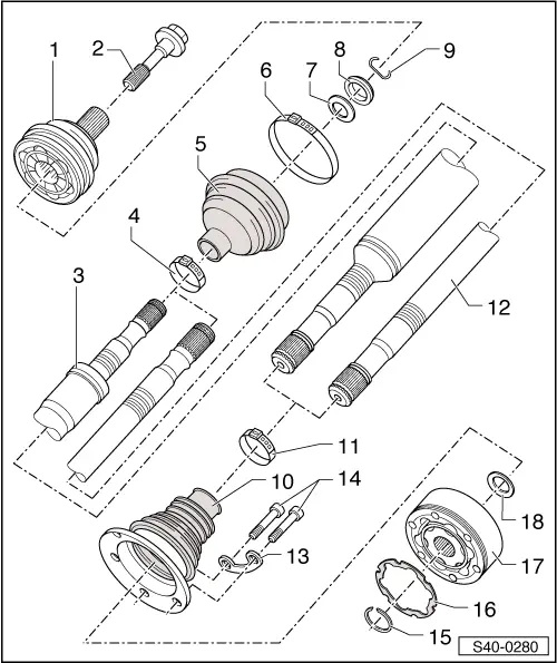Skoda Service and Repair Manuals > Octavia Mk2 > Axles