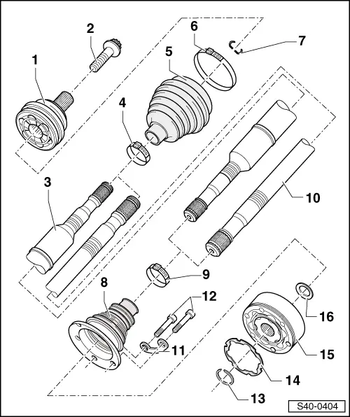 Skoda Service and Repair Manuals > Octavia Mk2 > Axles