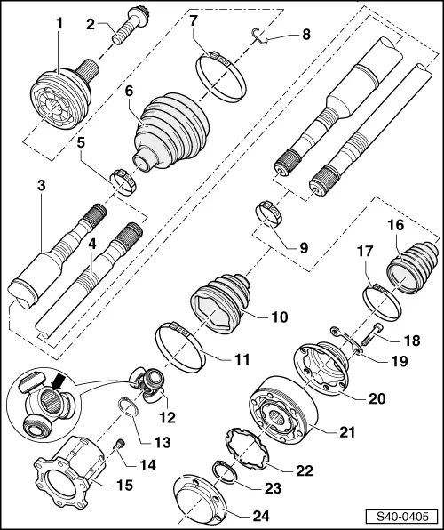 Skoda Service and Repair Manuals > Octavia Mk2 > Axles