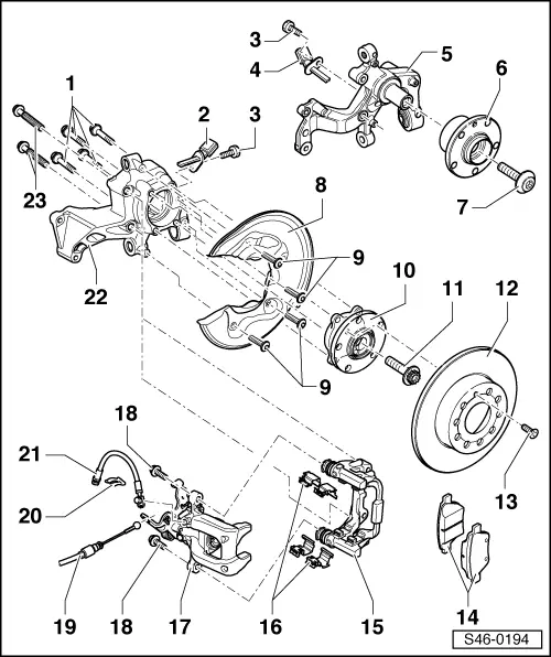 Skoda Service and Repair Manuals > Octavia Mk2 > Brake systems
