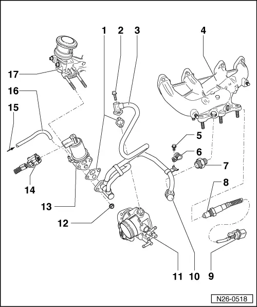 Skoda Manuals > Octavia Mk2 > Power unit > 1,6/72; 75 kW MPI