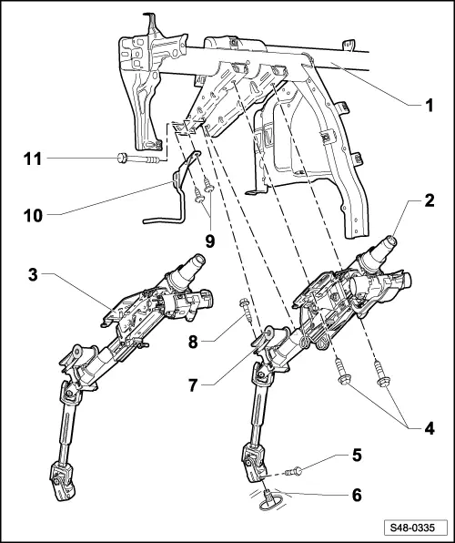 Skoda Workshop Manuals > Roomster > Chassis > Steering > Steering ...
