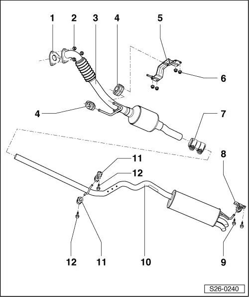 Skoda Roomster Exhaust System Components Service Manuals