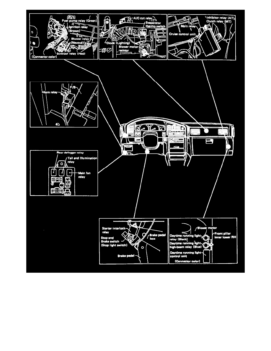 Subaru Service and Repair Manuals > Legacy GT Sedan AWD F42.5L SOHC (2000) > Relays
