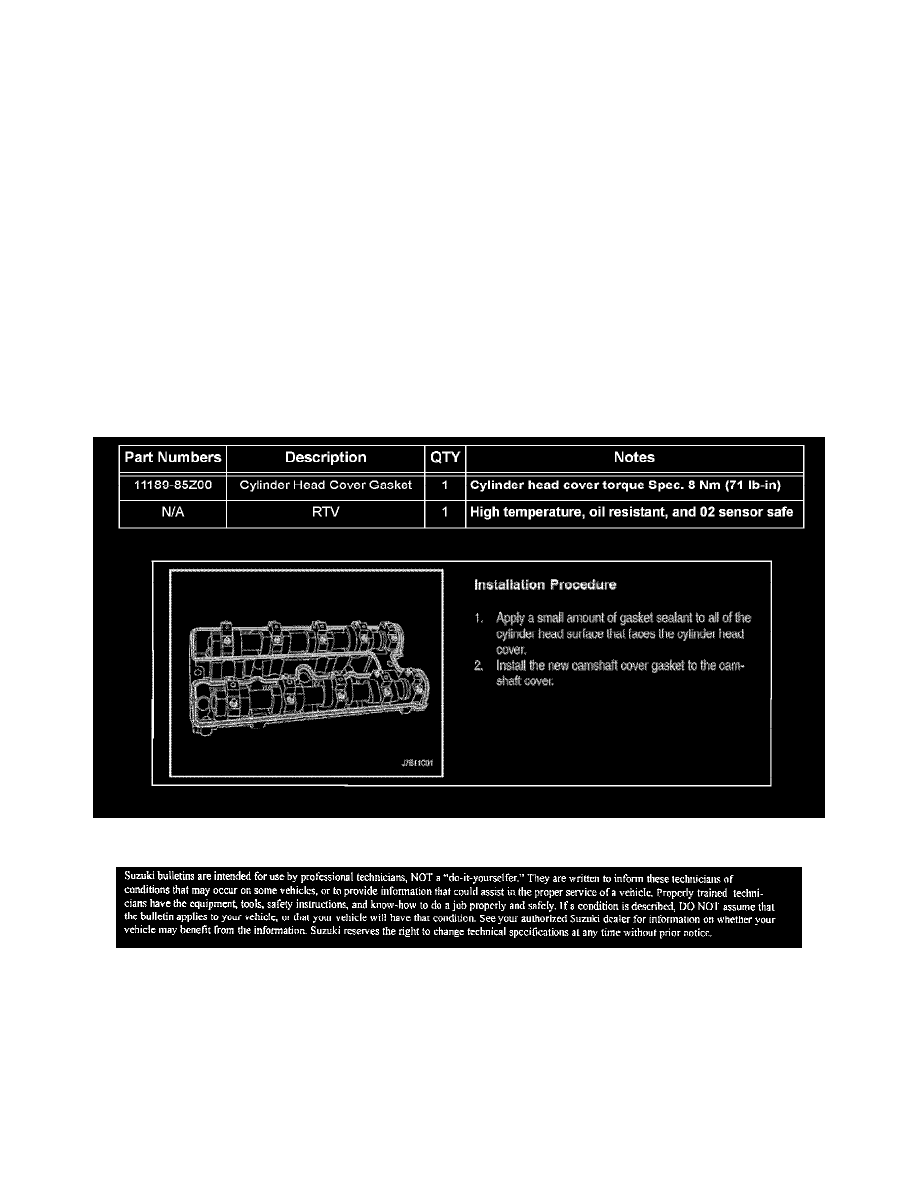 Engine, Cooling and Exhaust > Engine > Seals and Gaskets, Engine > Valve  Cover Gasket > Component Information > Technical Service Bulletins > Engine  - Valve ...