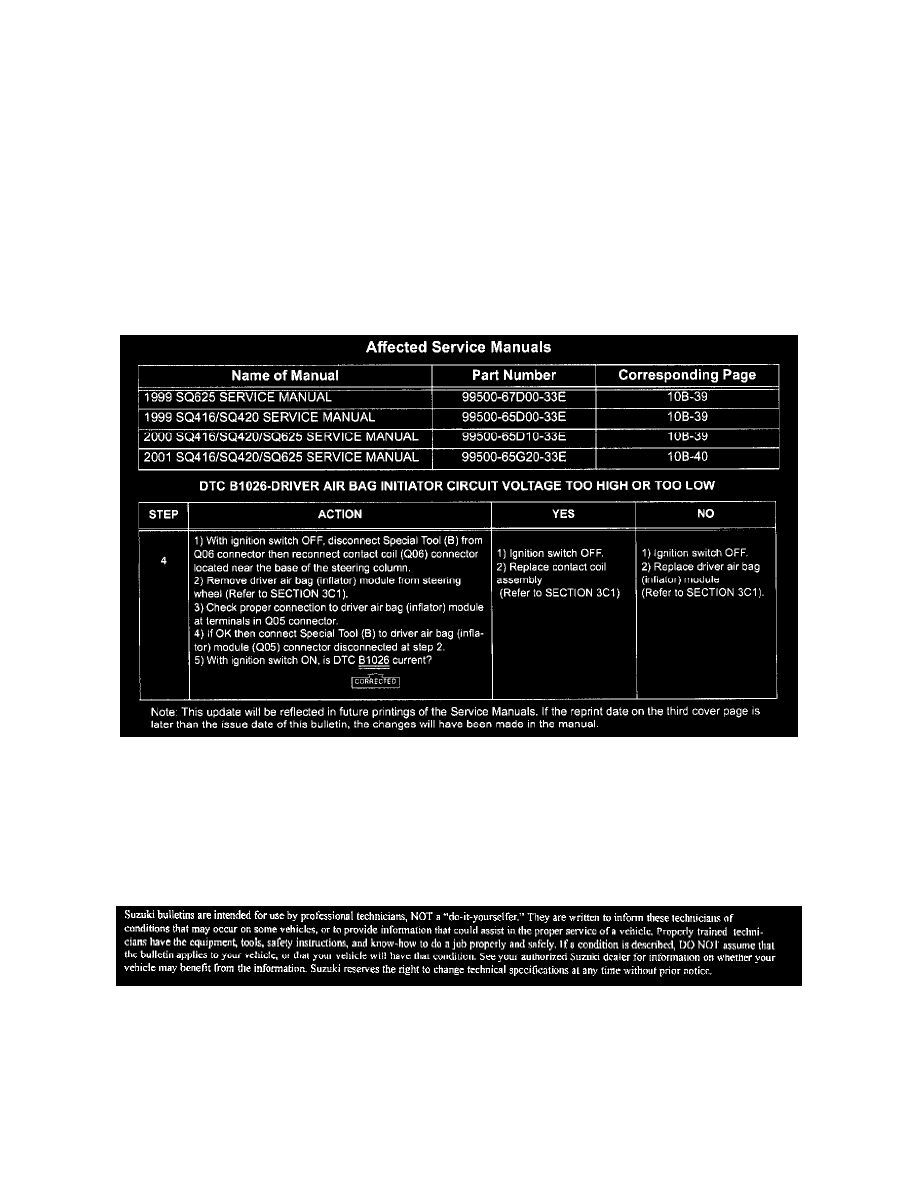 Restraint Systems > Air Bag Systems > Clockspring Assembly / Spiral Cable, Air Bag > Component Information > Technical Service Bulletins > Restraint System ...