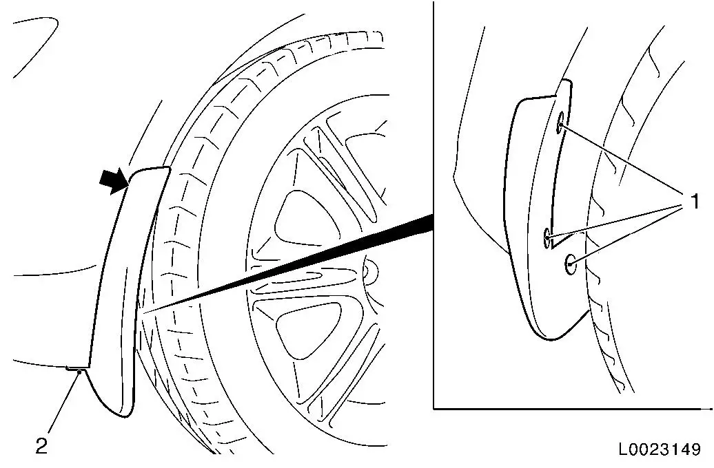 Repair Instructions \u003e Replace rear mud flap