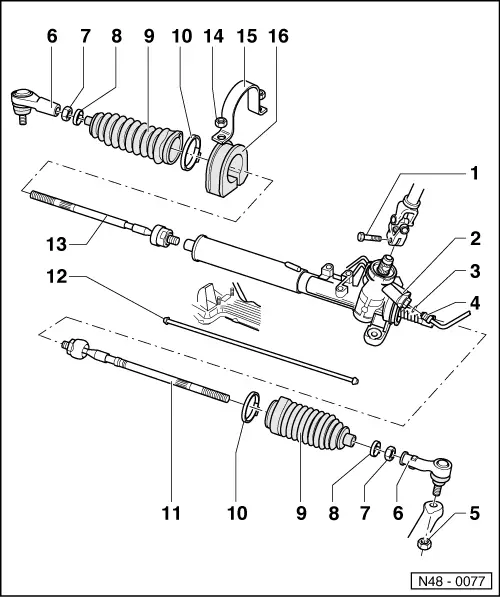 Volkswagen Manuals > Golf Mk2 > Running gear > Steering