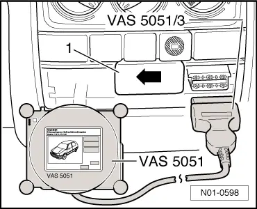 Volkswagen Workshop Manuals > Golf Mk3 > Vehicle Electrics > Electrical System > Self Diagnosis, V.a.g Inspection Service > Self-Diagnosis > Connecting Fault Reader