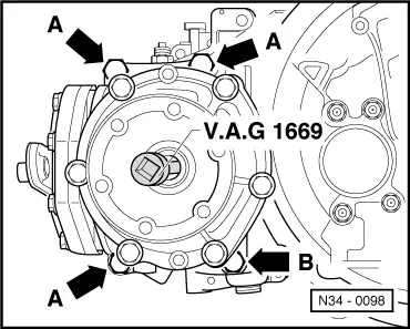 Volkswagen Workshop Manuals > Golf Mk3 > Power transmission > 5-Speed  manual gearbox 02C four wheel drive > Gearbox mechanics,operation,  construction,diff. > Dismantling and assembling gearbox > Dismantling and  assembling sequence