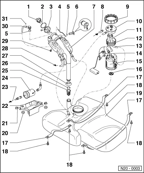Volkswagen Service and Repair Manuals > Golf Mk3 > Power unit 4cylinder injection