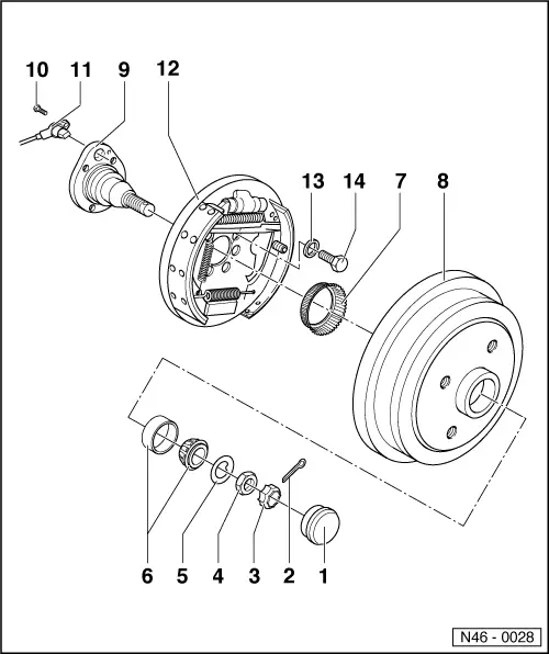 Volkswagen Workshop Manuals > Golf Mk3 > Running gear > Brake, brake ...