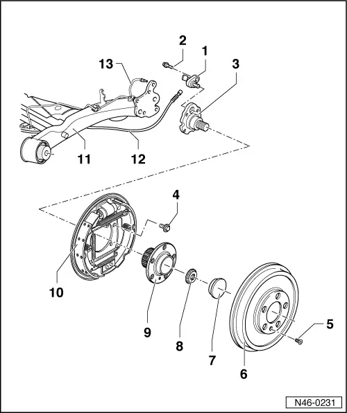 Volkswagen Golf Mk4 Rear Drum Brake Repair Removal & Installation