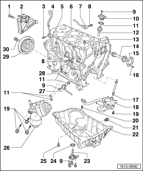 Volkswagen Service and Repair Manuals > Golf Mk4 > Engine > 5