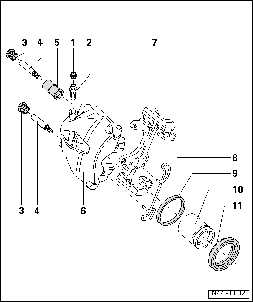 Volkswagen Manuals > Golf Mk4 > Brake systems > Brakes