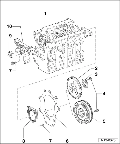 Volkswagen Workshop Manuals > Golf Mk4 > Power unit > 4-cylinder diesel ...