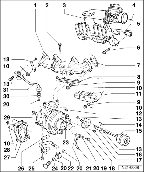 Volkswagen Workshop Manuals > Golf Mk4 > Power unit > 4-cylinder diesel