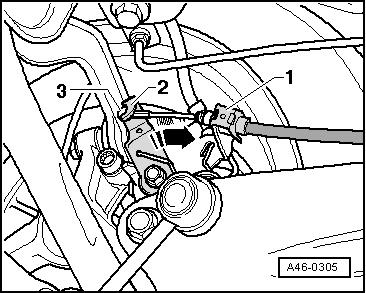Volkswagen Workshop Manuals Golf Mk5 Brake Systems Brake Brake Mechanics Assembly Overview Handbrake Lever Removing And Installing Handbrake Cable Up To Model Year 2007 Installing