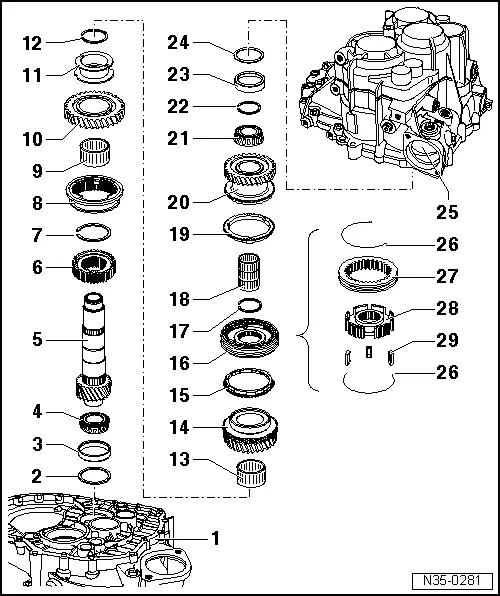 Volkswagen Workshop Manuals > Golf Mk6 > Power transmission > 6-speed