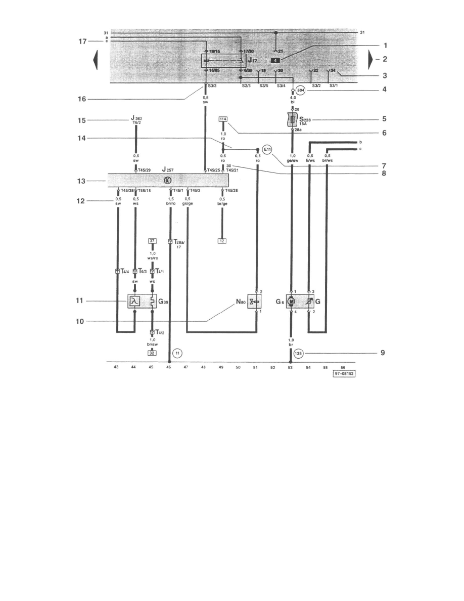 Volkswagen Service and Repair Manuals > Jetta GLS L41.8L Turbo (AWD) (2001) > Wiper