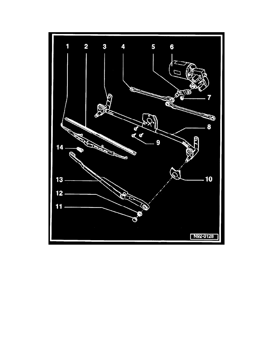 Volkswagen Workshop Manuals New Beetle L4 2 0L BEV 2004 Wiper 