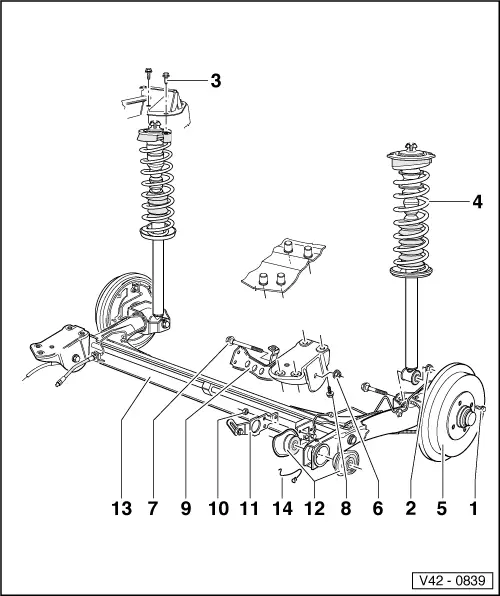 Volkswagen Manuals > Passat (B3) > Running gear > Rear