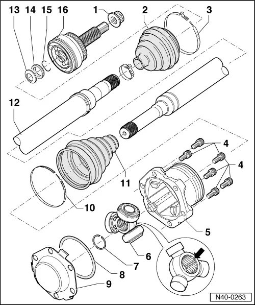 GSP NCV23580 Constant Velocity Half-Shaft Assembly