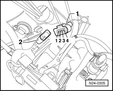 Volkswagen Workshop Manuals > Polo Mk3 > Power unit > Motronic injection  and ignition system > Mixture preparation system, electronic inj.,Gas >  Servicing injection system > Checking intake manifold pressure sender