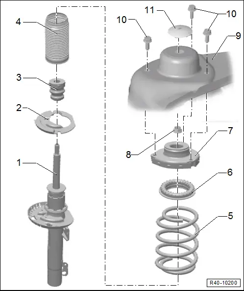 Vw polo front 2024 shock absorber replacement
