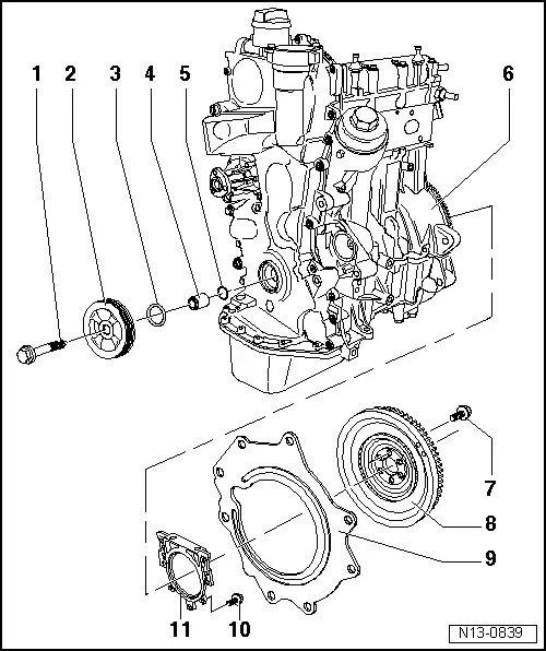Volkswagen Service and Repair Manuals > Polo Mk5 > Power unit > 4cyl. injection engine