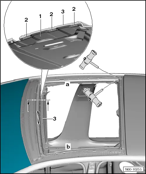 Volkswagen Manuals > Polo Mk5 > Body > General body repairs, exterior > Sliding roof