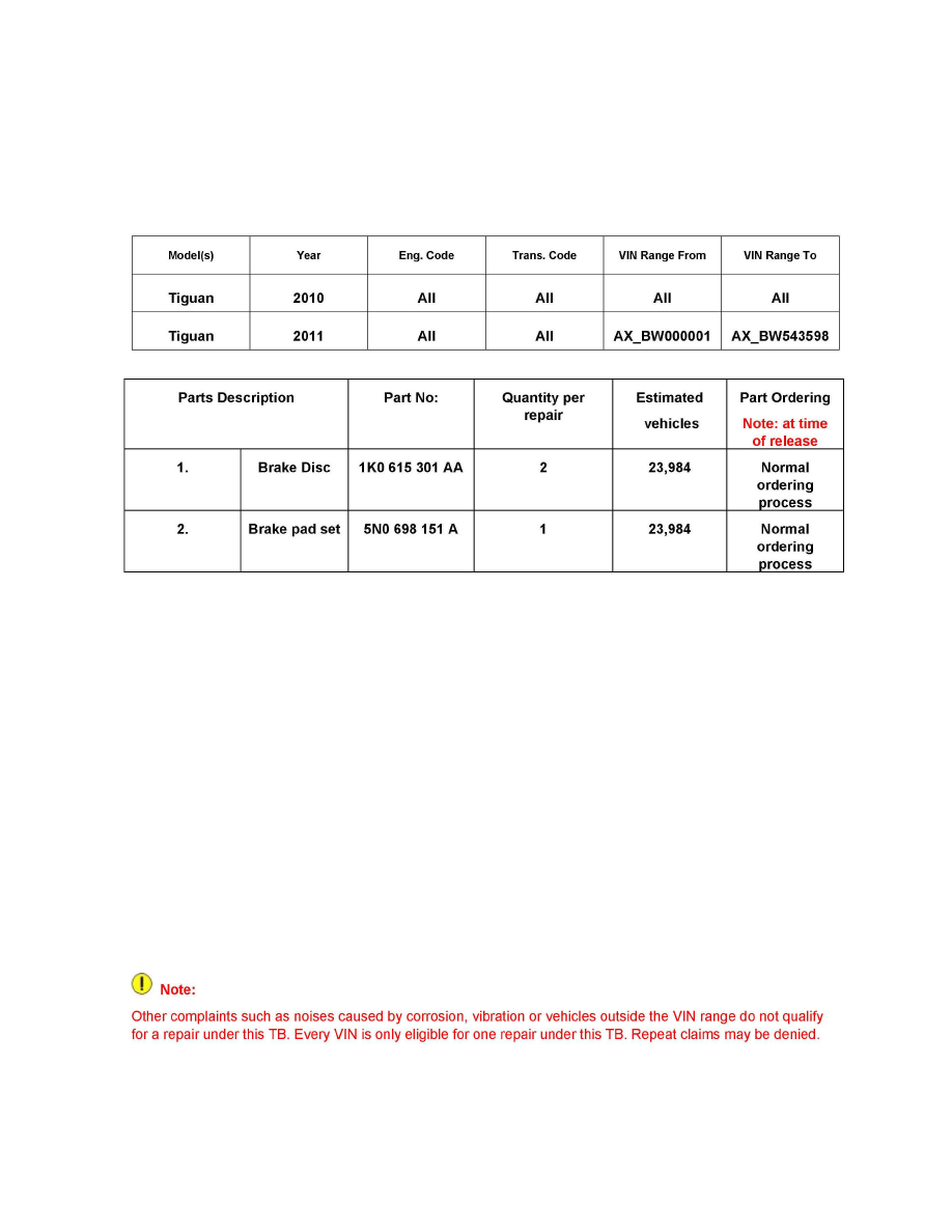 Volkswagen Workshop Service And Repair Manuals Tiguan 5n1 L4 2 0l
