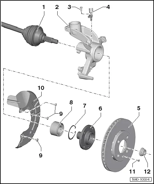 Volkswagen Service and Repair Manuals > Up! > Running gear