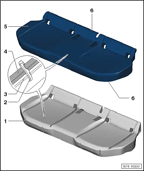 Volkswagen Manuals > Up! > Body > General body repairs, interior > Seat padding, covers