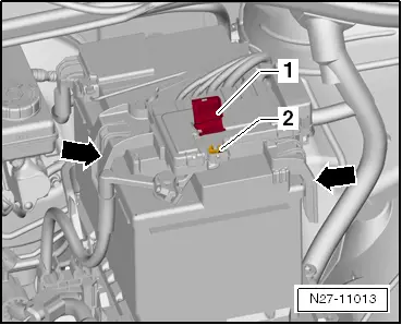 Volkswagen Workshop Manuals > Up! > Vehicle electrics > Electrical system >  Starter-current supply-CC > Battery > Disconnecting and reconnecting battery