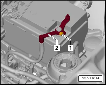 Volkswagen Workshop Manuals > Up! > Vehicle electrics > Electrical system >  Starter-current supply-CC > Battery > Disconnecting and reconnecting battery