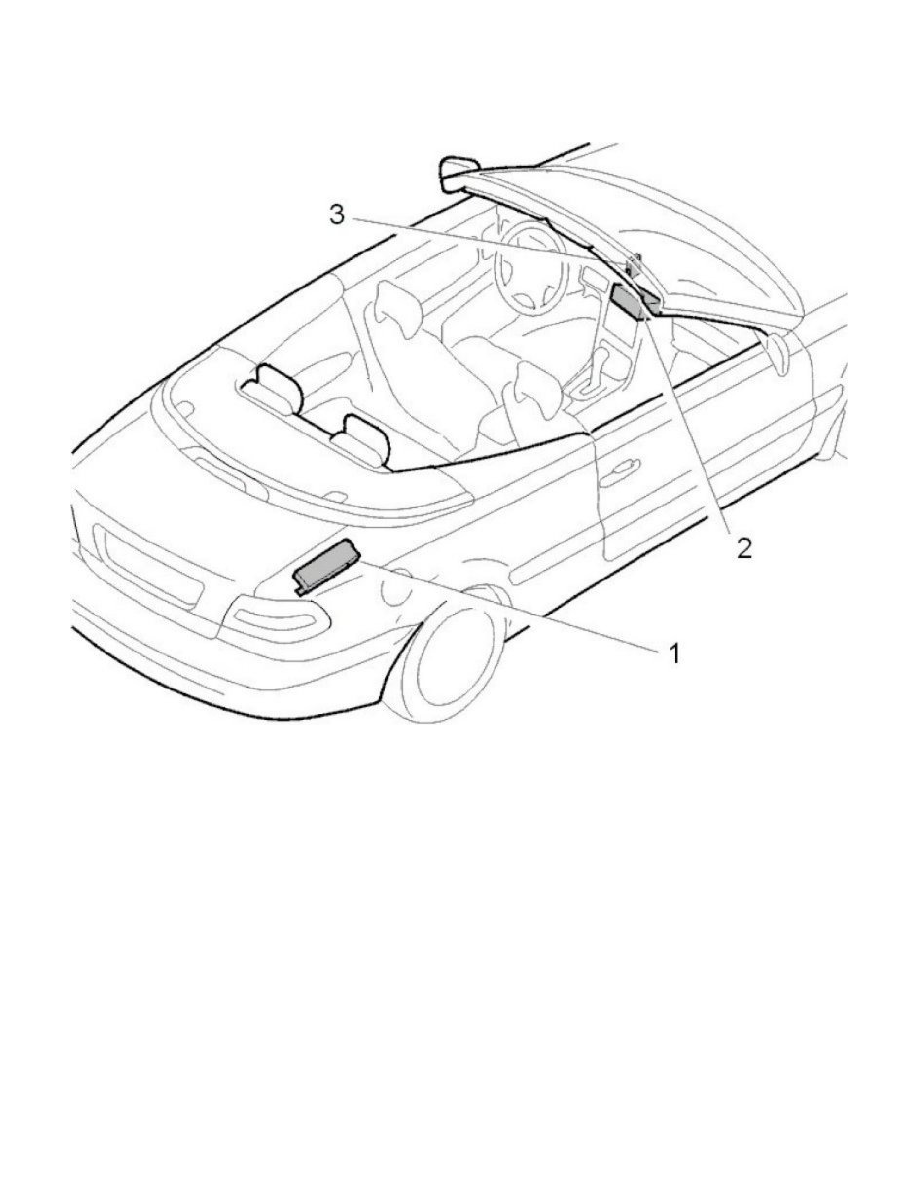 Body and Frame > Roof and Associated Components > Convertible Top > Convertible Top Control Module > Component Information > Locations