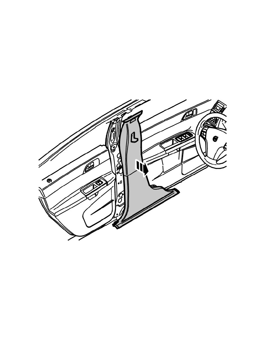 Body and Frame > Interior Moulding / Trim > Trim Panel > Component  Information > Service and Repair > B-Pillar Trim Panel > Page 24009