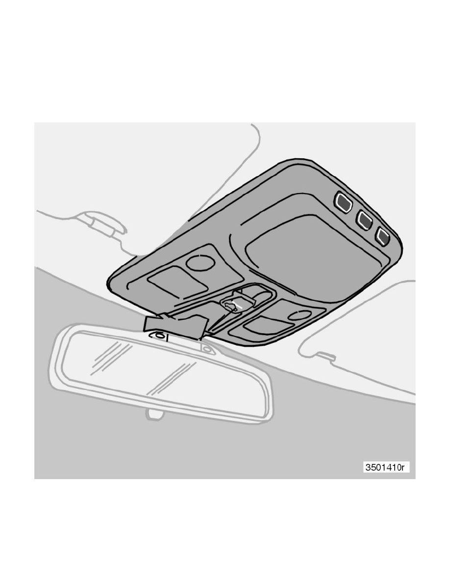 Lighting and Horns > Dome Lamp > Component Information > Service and Repair  > Mounting Kit for the Front Reading Lamp, Front Seat > Page 28840